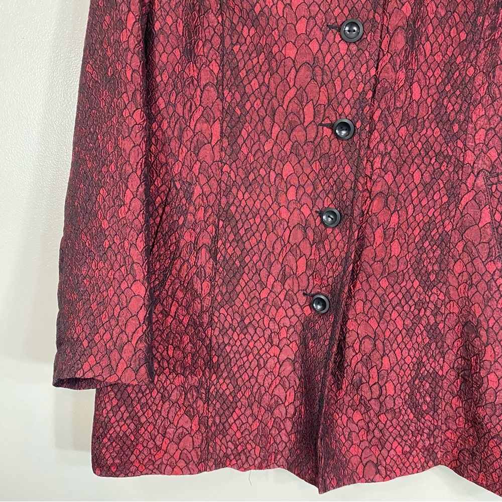 Toni Morgan Jacket, Large, Button Front, Red Snak… - image 3
